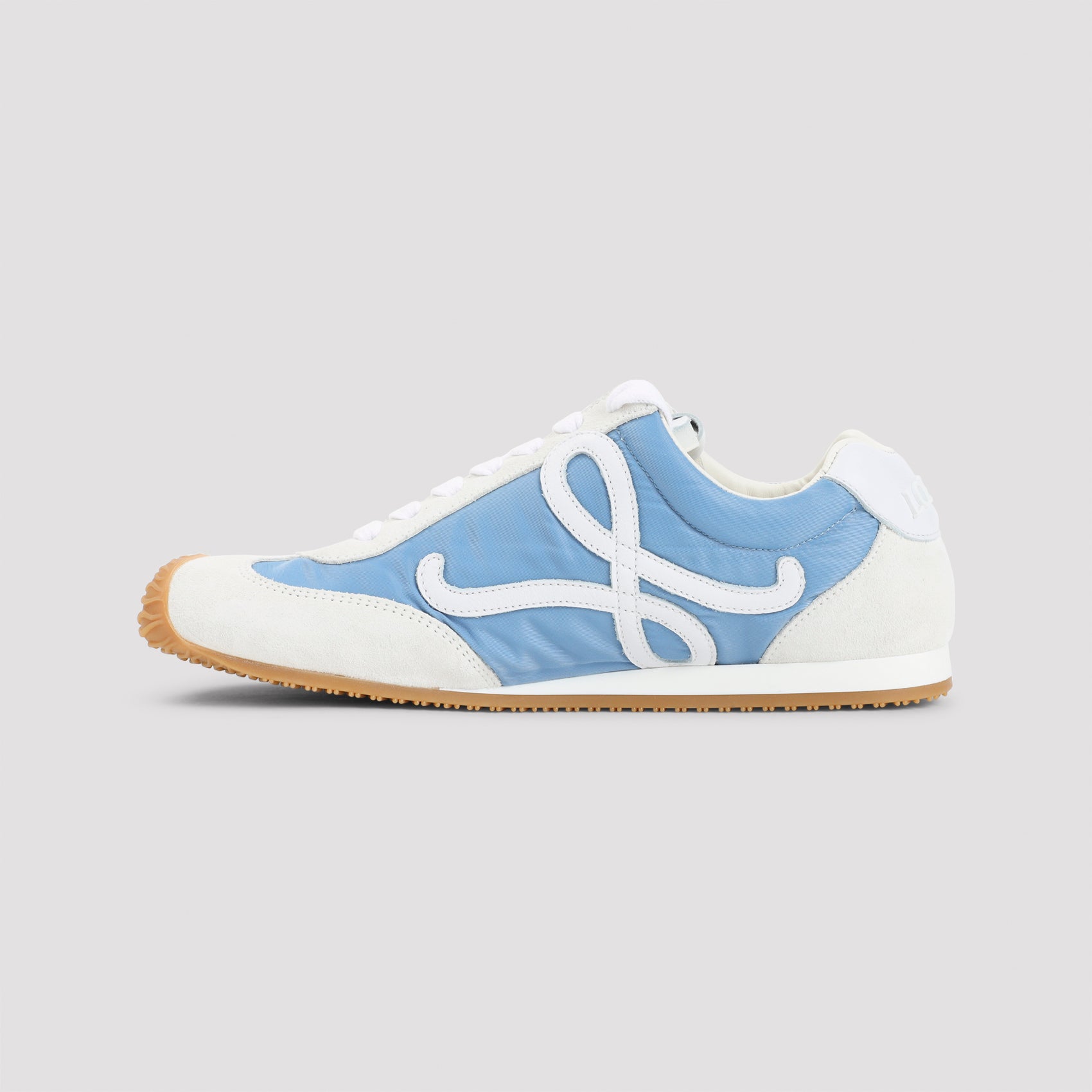 Blue Leather Sneakers with Distinctive Side Design