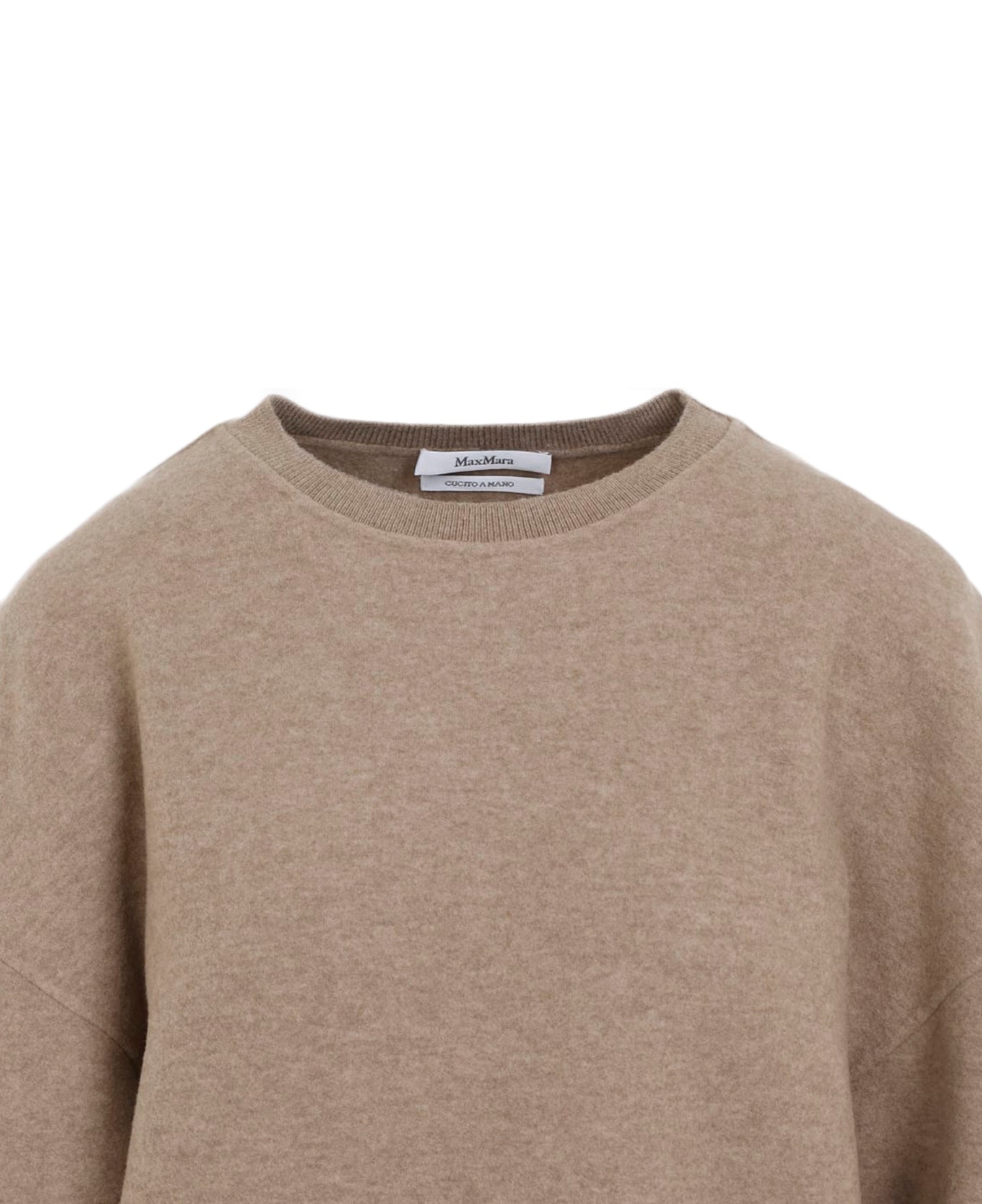 Long-Sleeved Crew Neck Sweater in Wool Blend