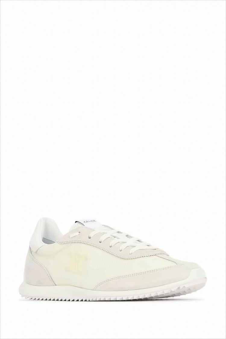 Minimalistyczne niskie sneakersy z tkaniny i zamszu
