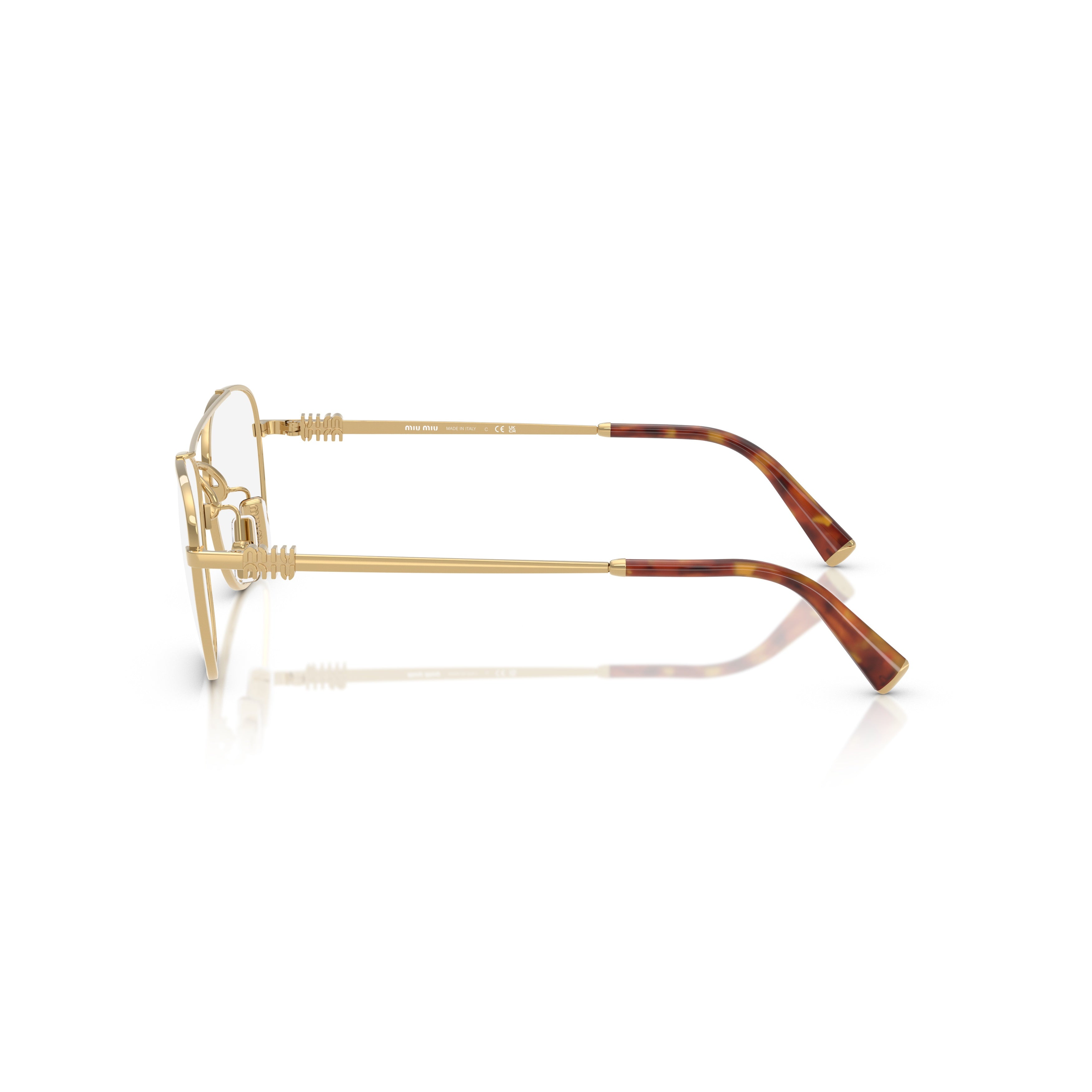 0mu 51wv Gold Finish Metal Sunglasses