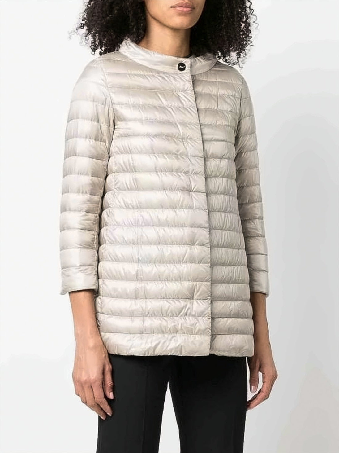 Lightweight Padded Jacket with Horizontal Quilting