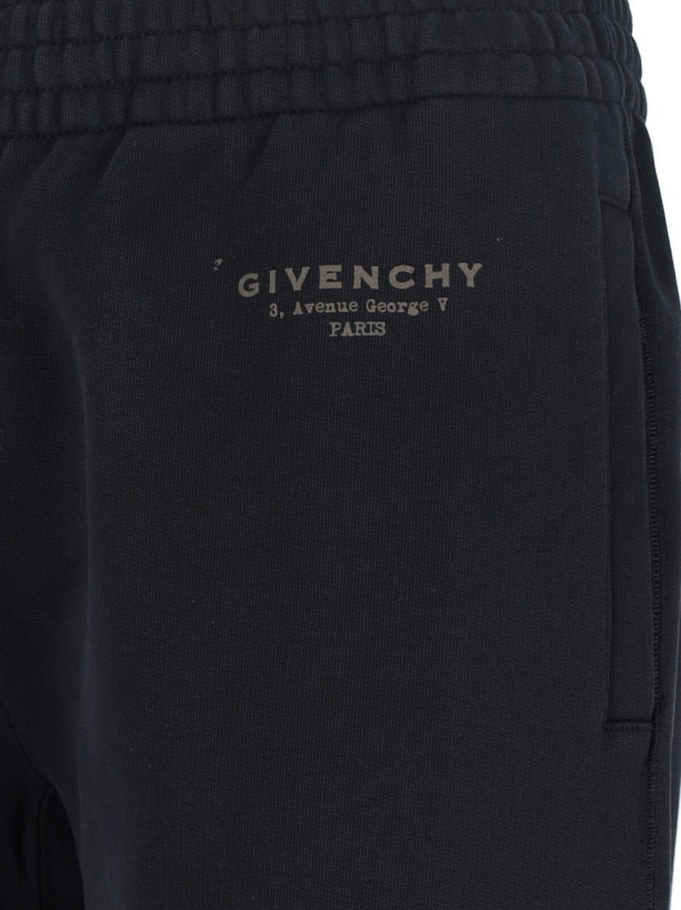 Logo Track Pants, In Black Cotton, Elasticated Mid-Rise
