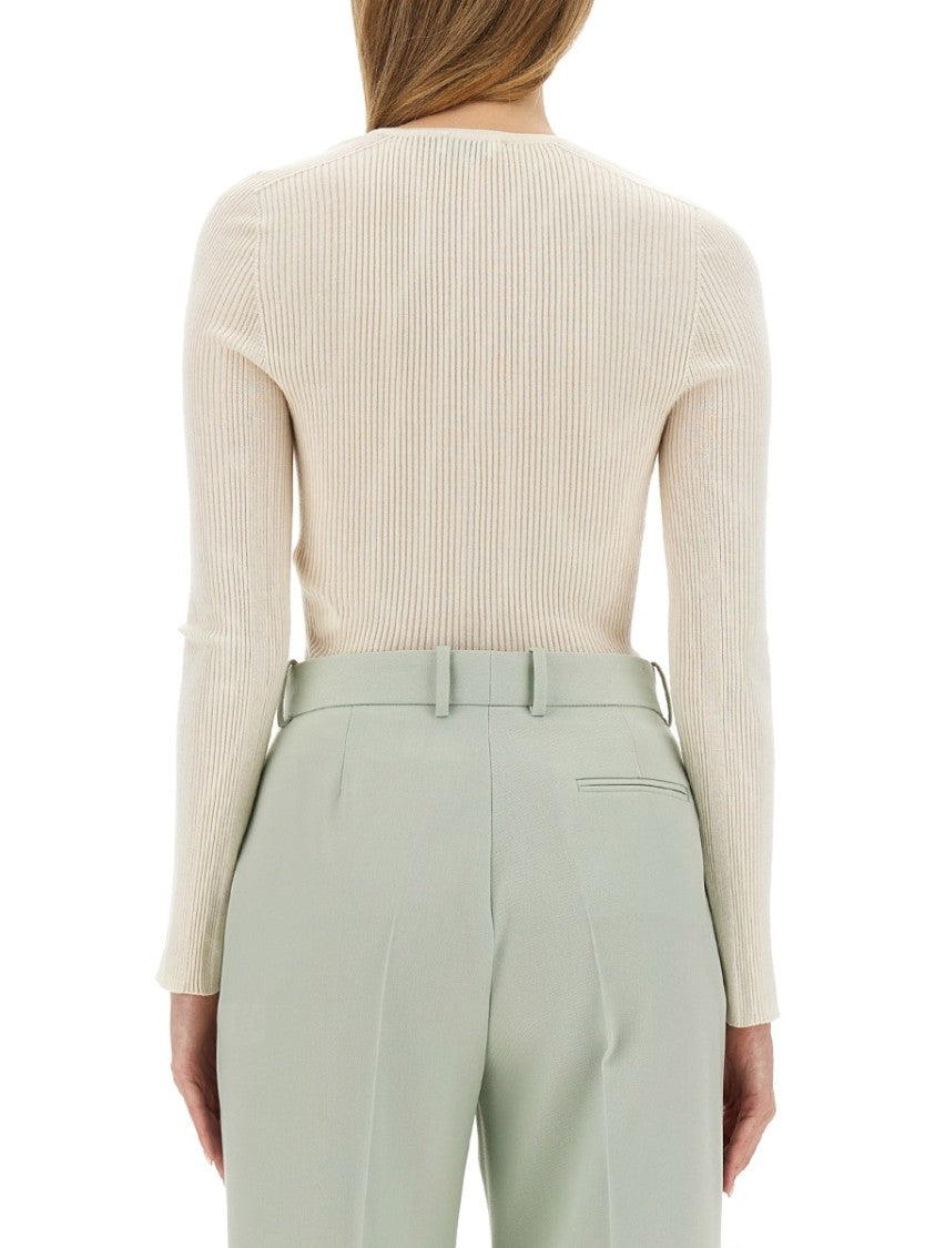 Fitted V-Neck Cardigan In Blend