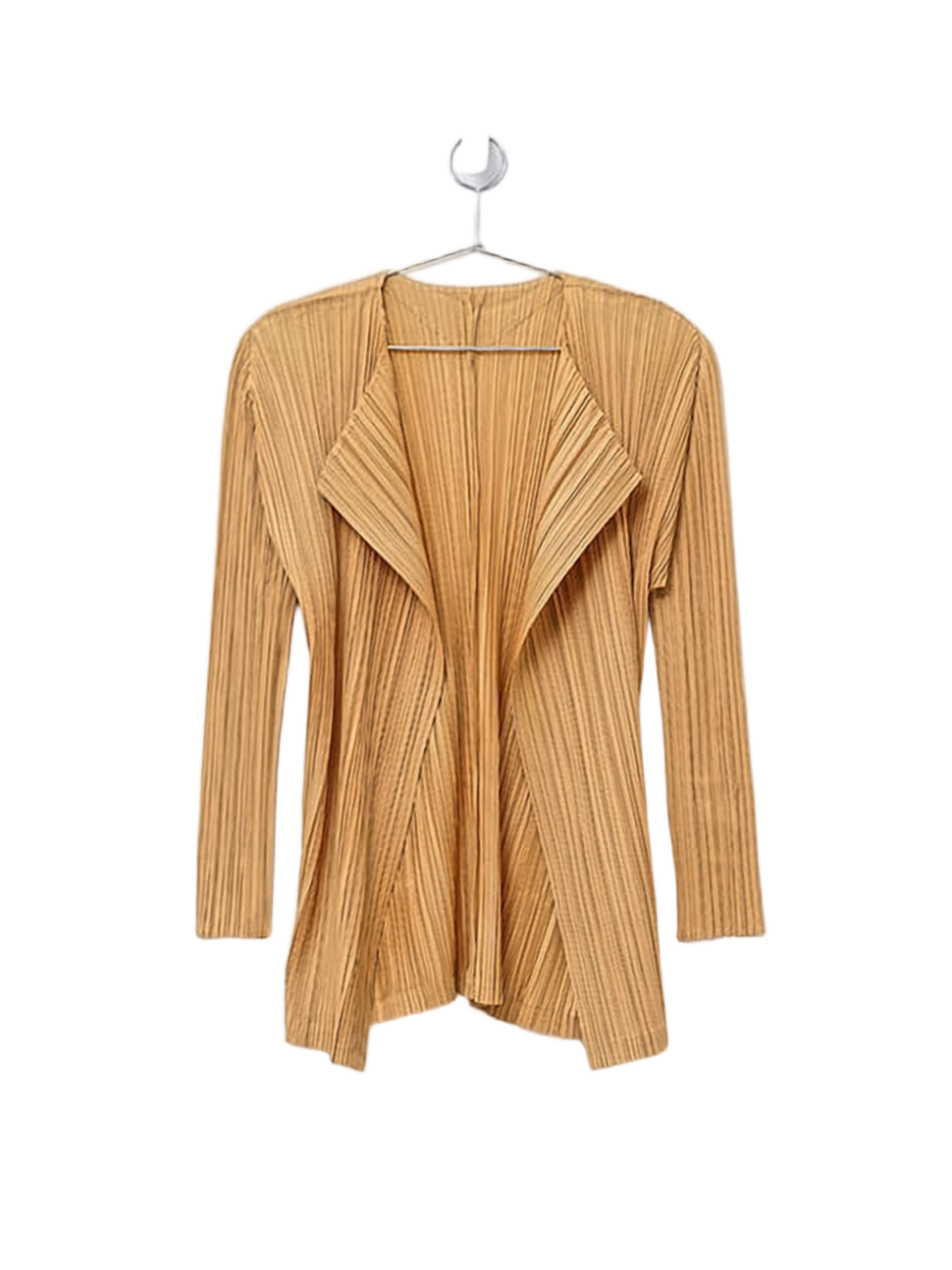 Lightweight Pleated Cardigan with Open Front Design