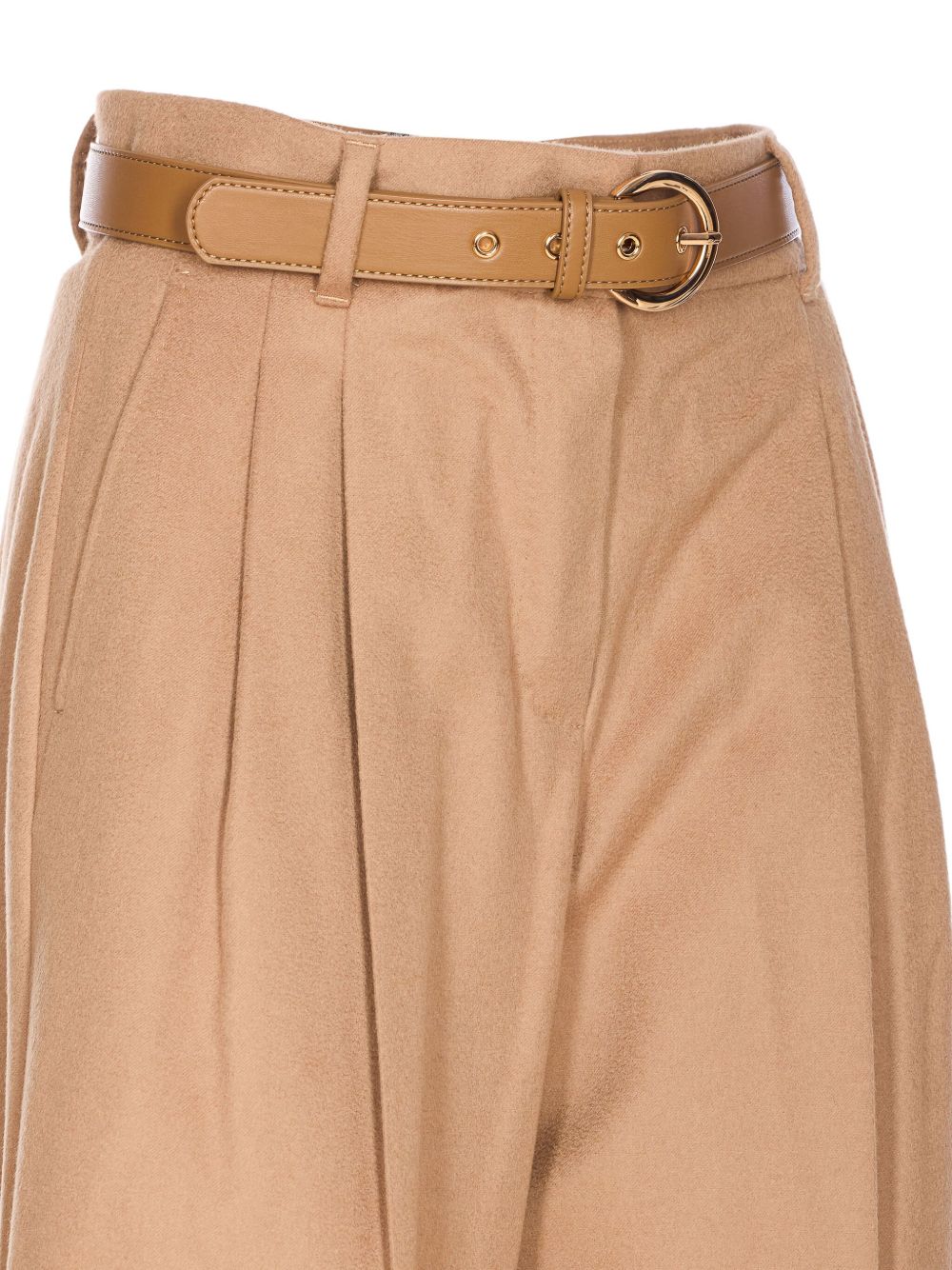 Wide-Leg Trousers With Pleated Design