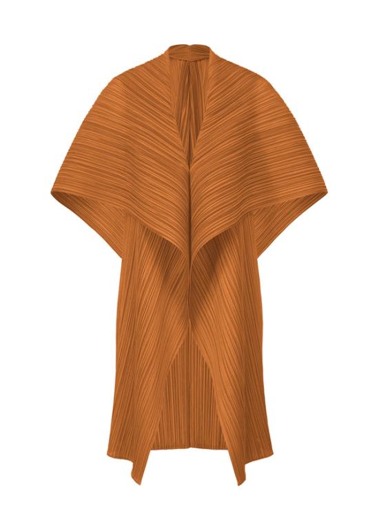 Pleated Draped Cape With Textured Ribbed Finish