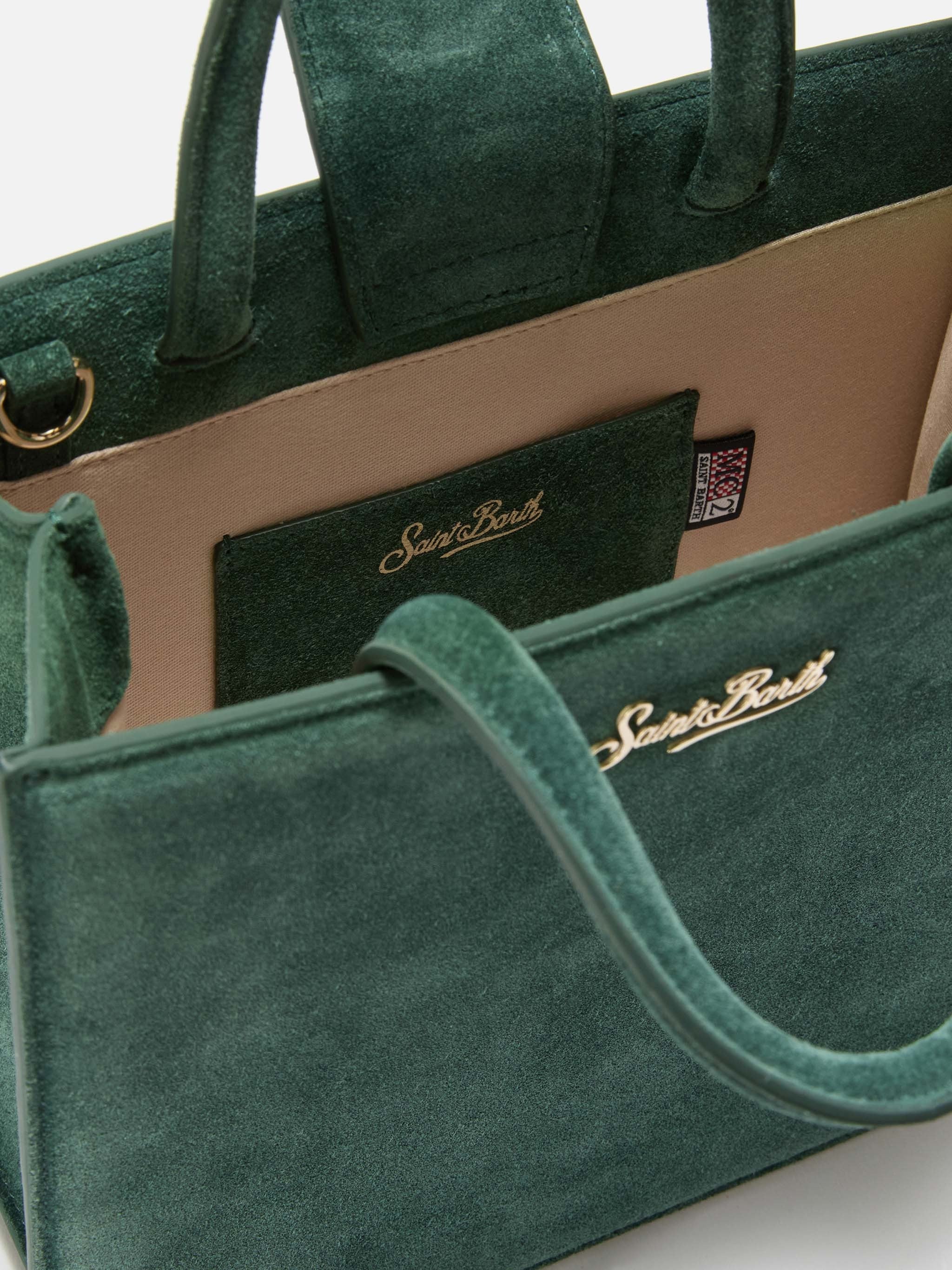 Midi Green Bovine Leather Shop Bag
