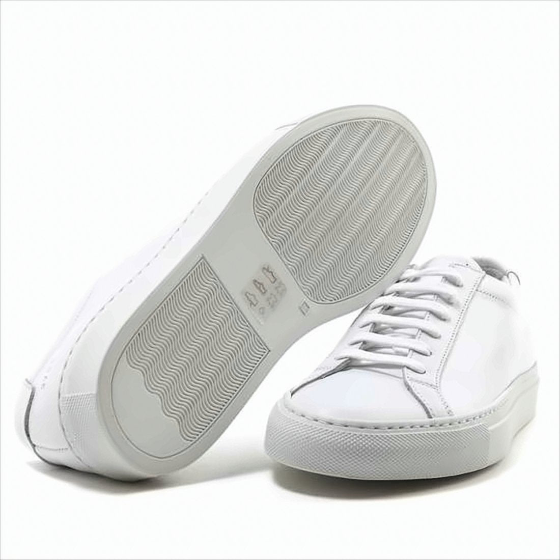 White Cowhide Sneakers with Minimalist Design