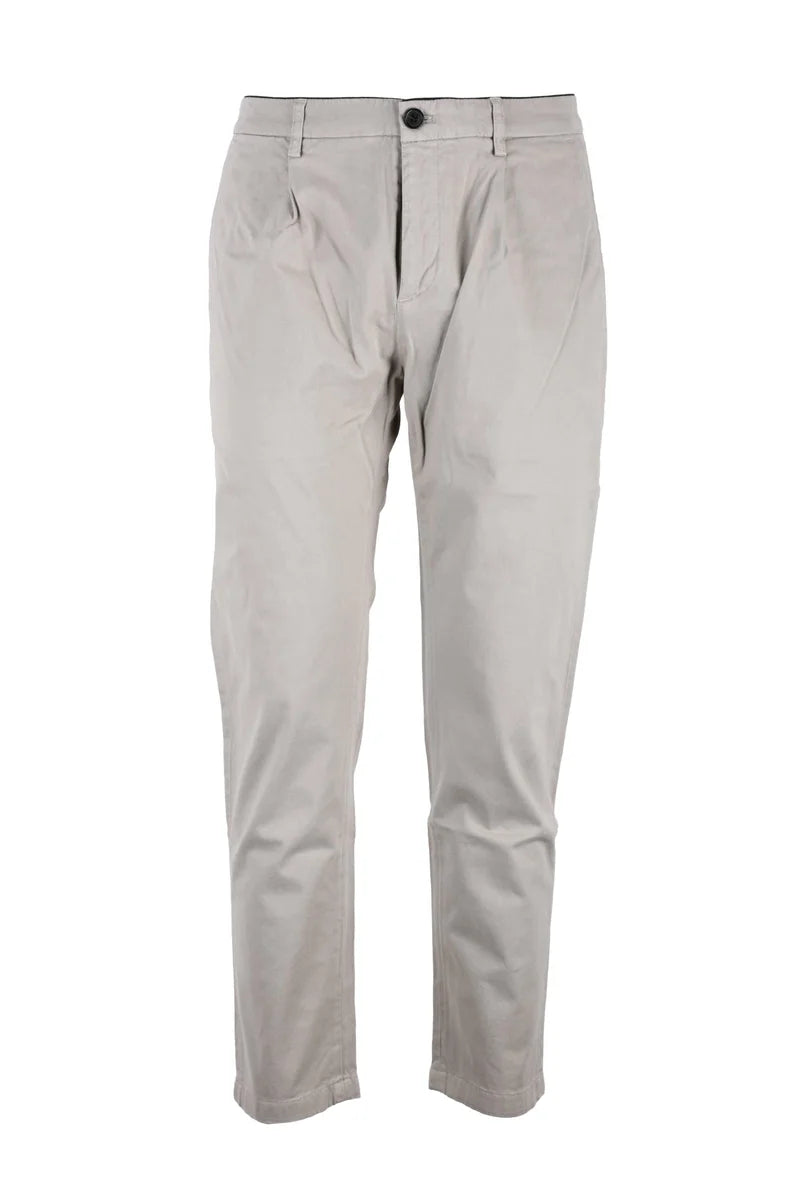Tailored Beige Trousers with Mid-Rise Waist