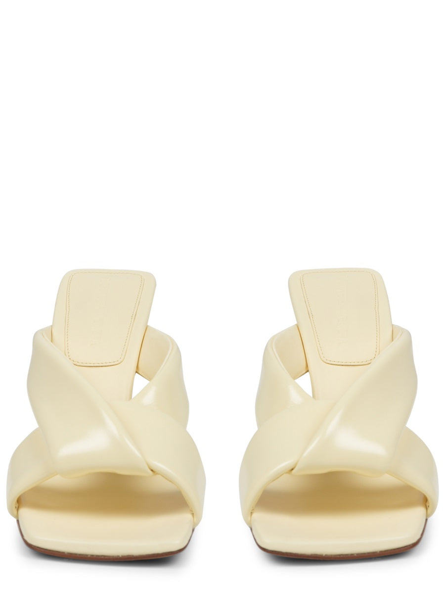 Sculptural Leather Sandals With Crisscross Straps