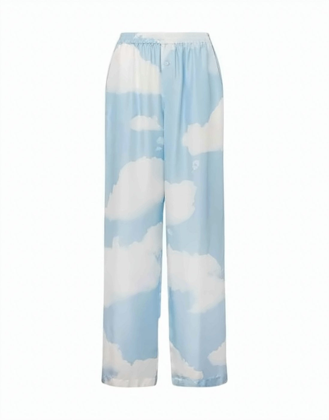 Wide-Leg Palazzo Pants with Cloud Print