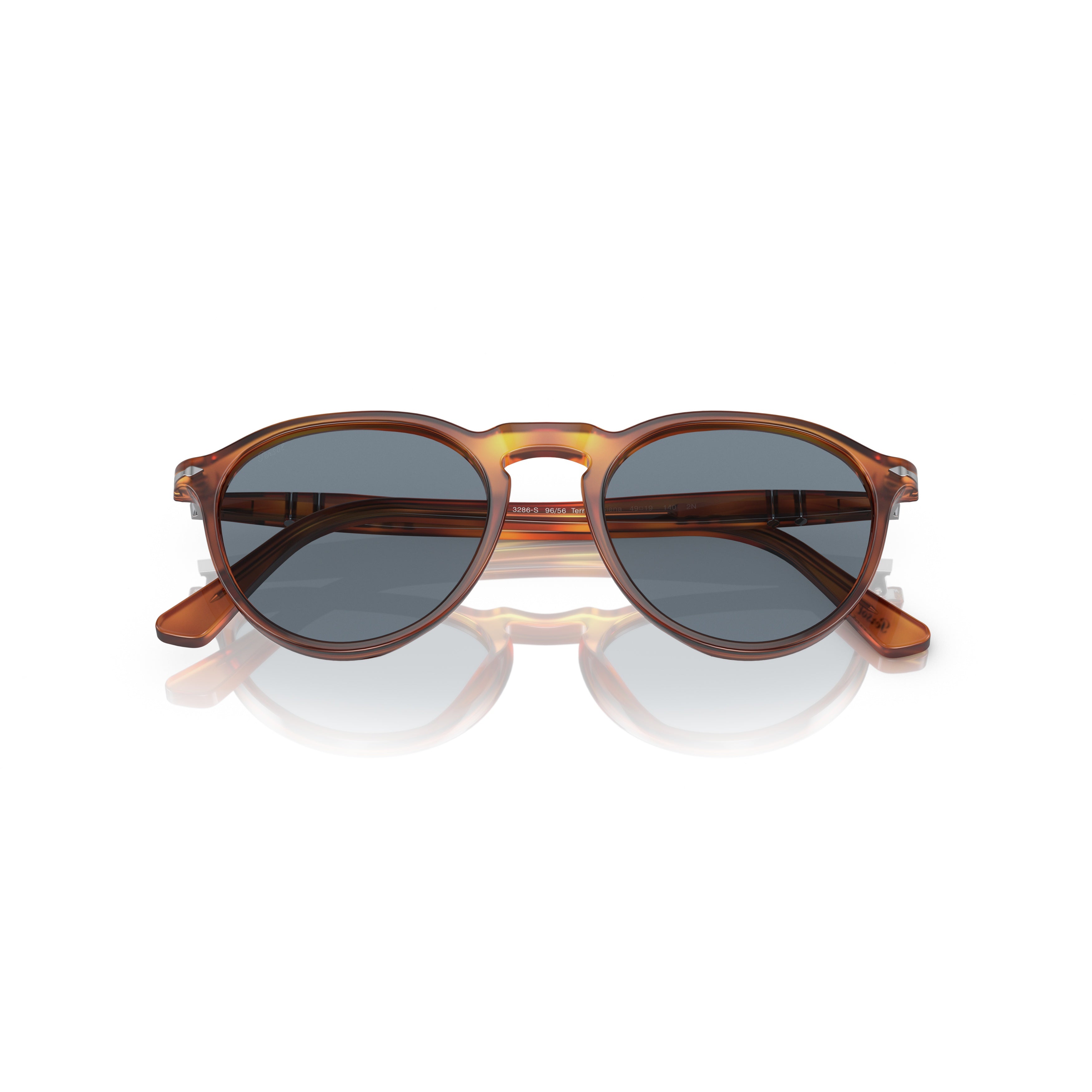 0po3286s Rounded Acetate Sunglasses with Tortoiseshell Pattern