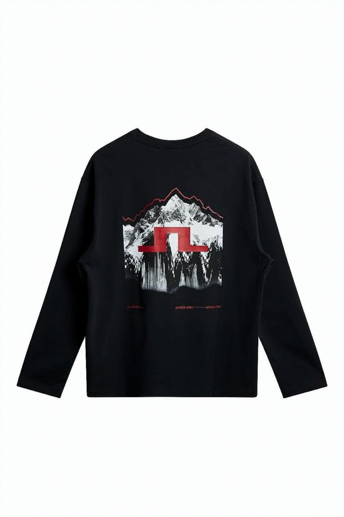 Long-Sleeve Graphic Tee with Mountain Imagery