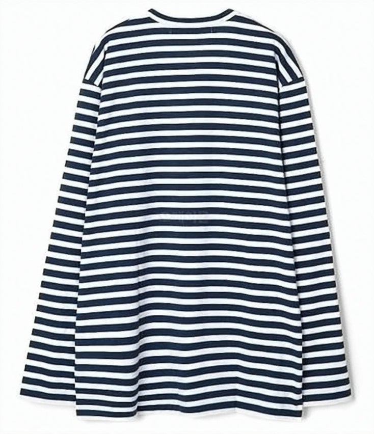 Horizontal Striped Long-Sleeved Shirt