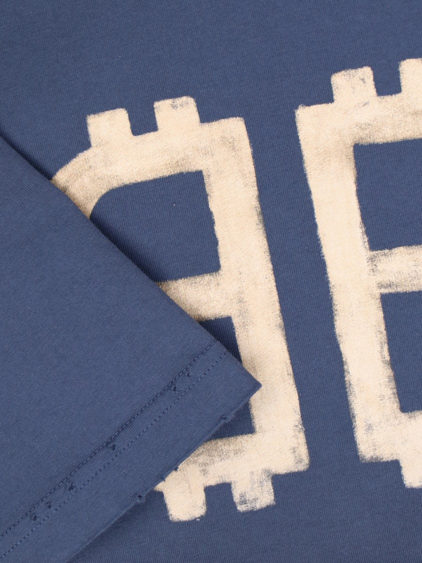 "Crypto" Printed T-Shirt – Vintage Blue