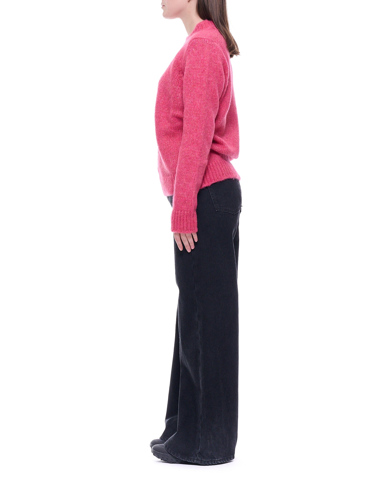 Women’S Pink Wool Crewneck Sweater