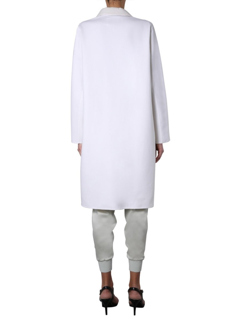 Knee-Length V-Neck Coat With Jewel Detail