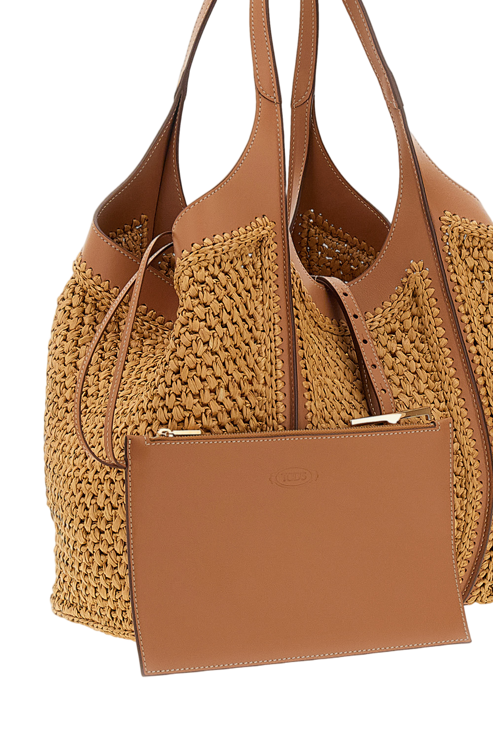 Beige Medium T Timeless Crochet Shopping Bag
