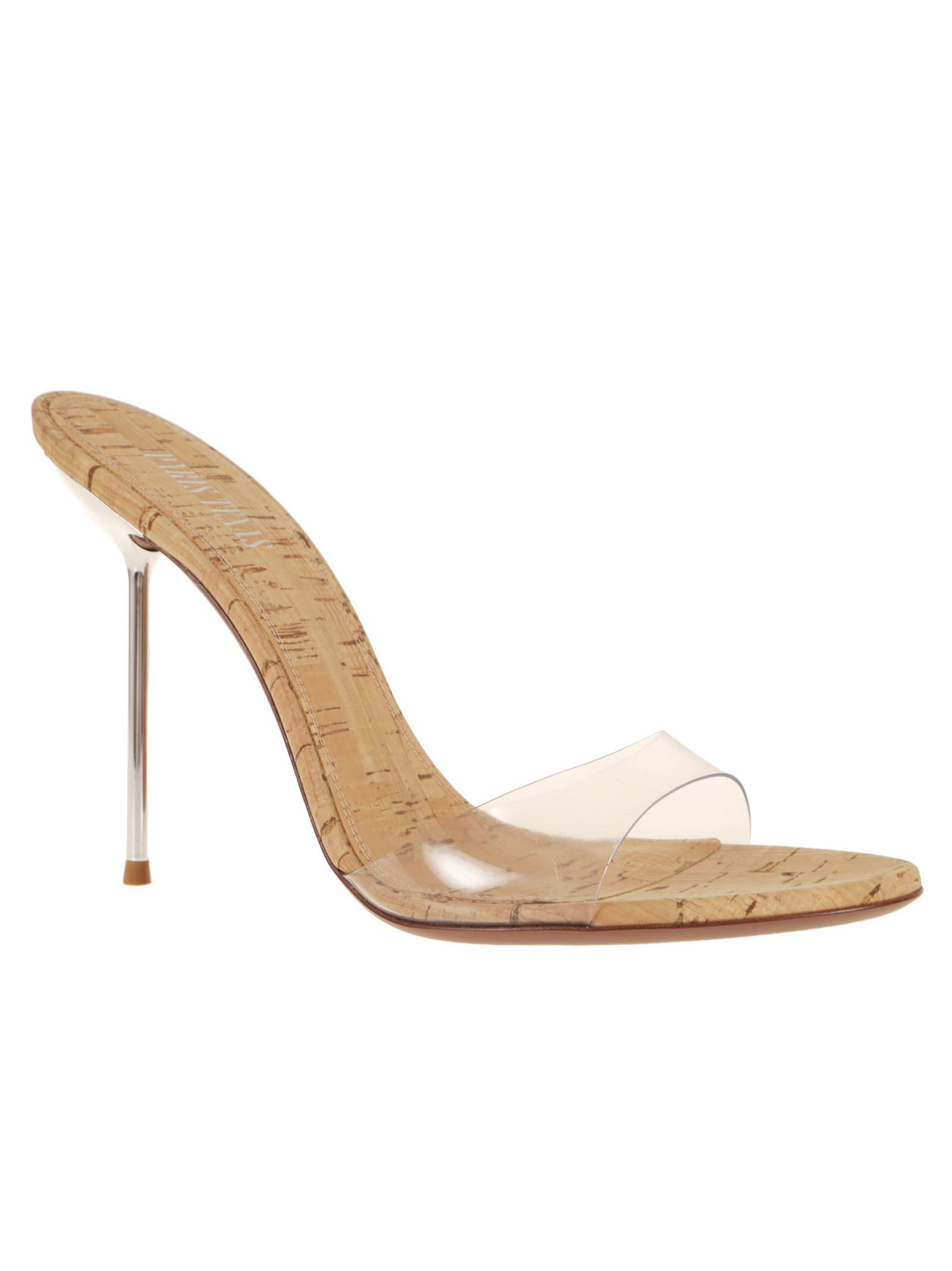 High-Heeled Mules with Transparent Strap