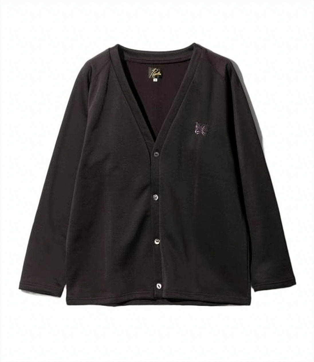 Black V-Neck Cardigan with Button-Down Front