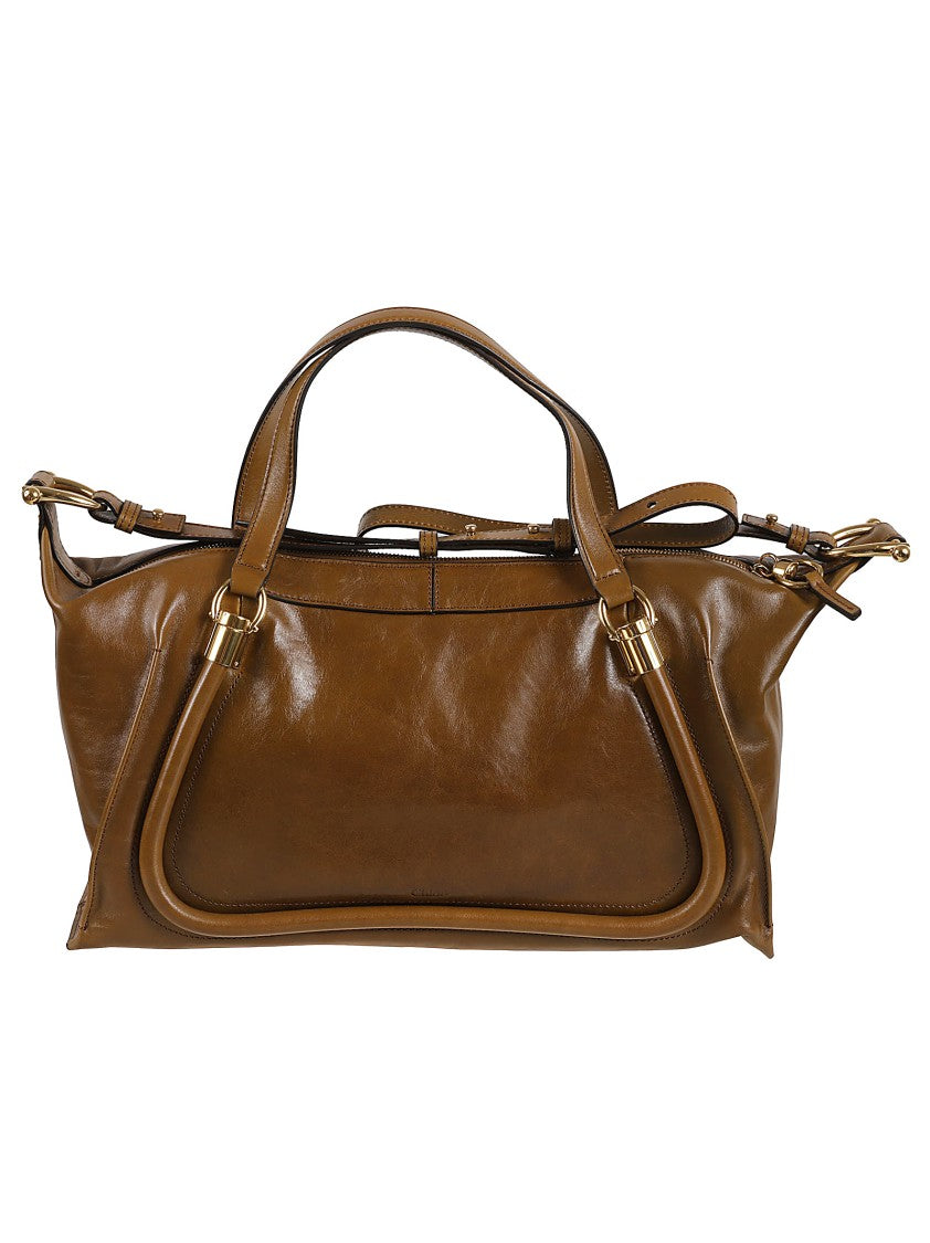 Structured Leather Shoulder Bag With Gold-Tone Hardware