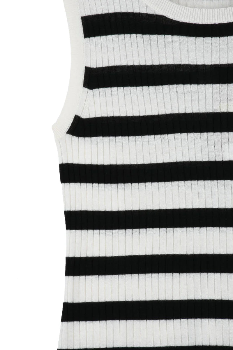 Valeria Top Vest - White/Black