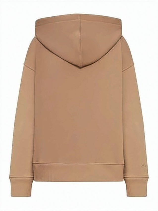 Minimalist Brown Zip-Up Hoodie with Relaxed Fit