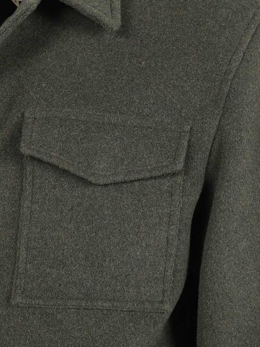 Double-Layered Wool Jacket With Twill Texture