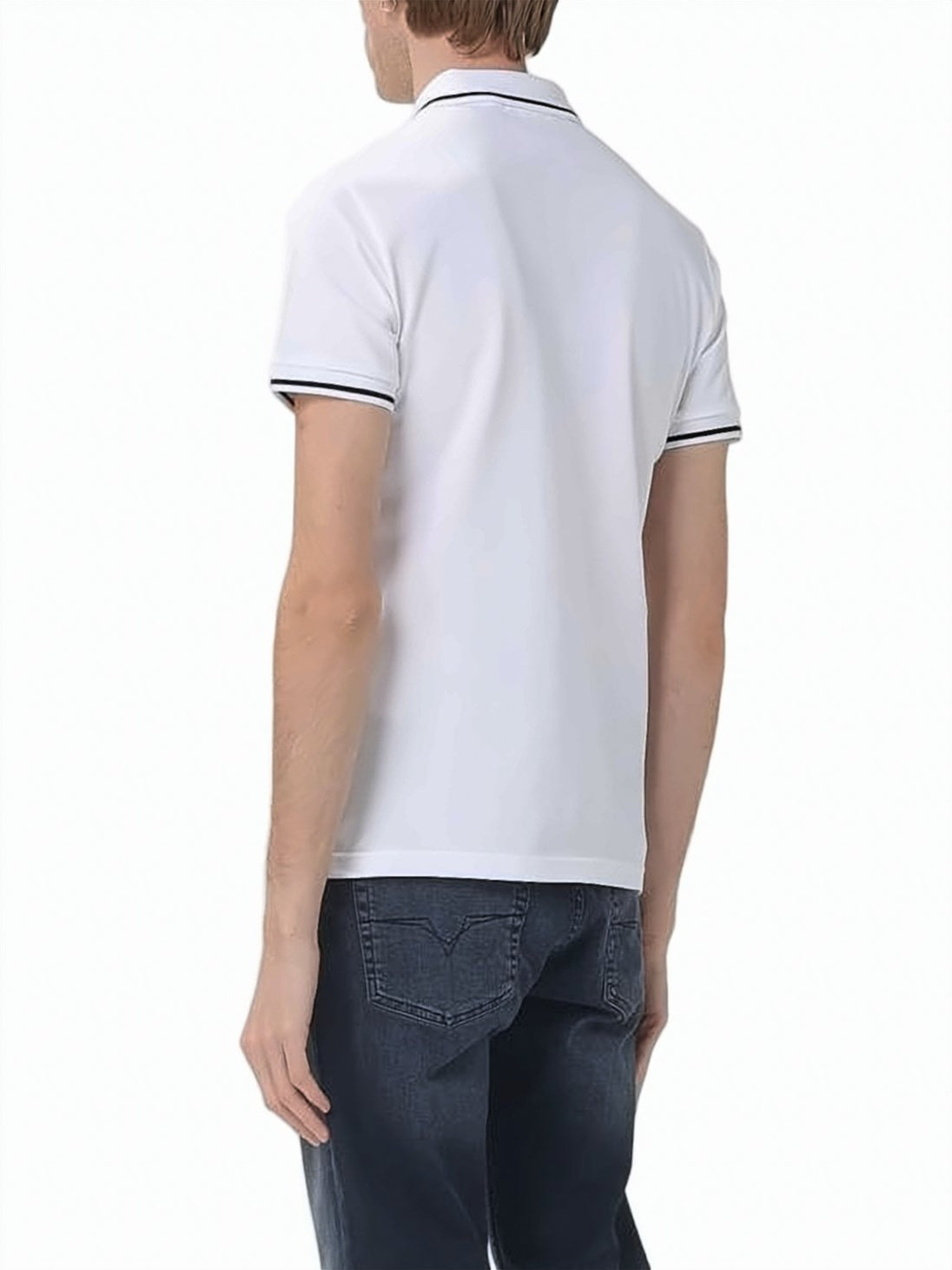 Short-Sleeve Polo Shirt with Black Piping