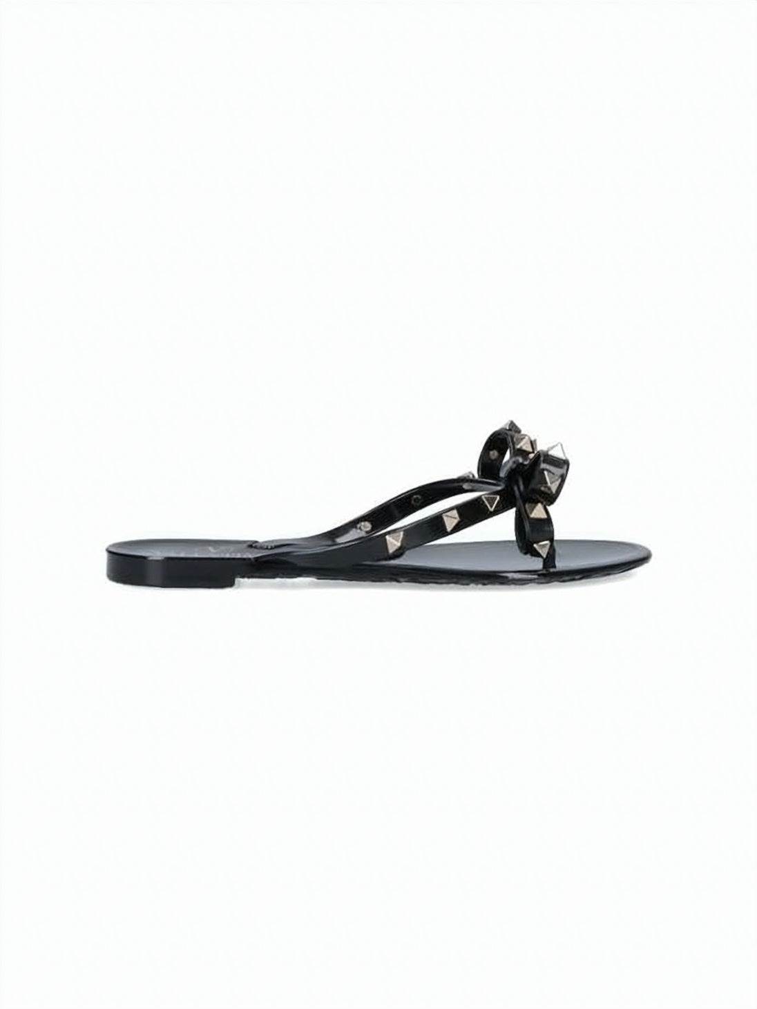 Glossy Black Rubber Sandals