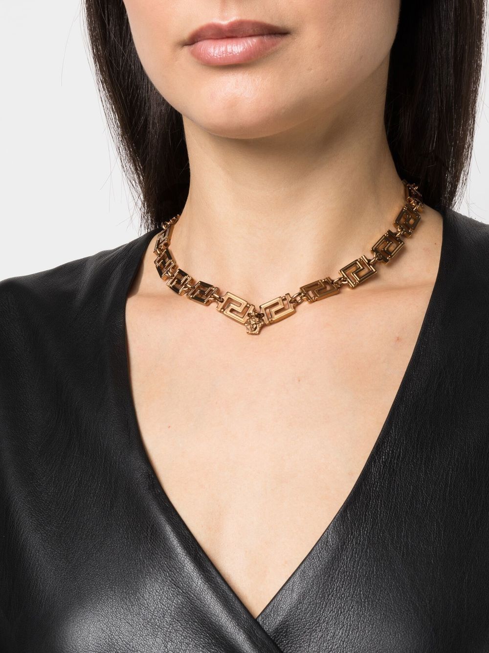 Gold-tone Necklace with Signature Greca Detailing
