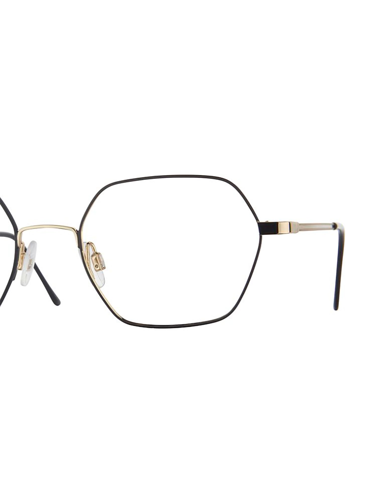 Geometric Black And Gold Eyeglasses With Adjustable Nose Pads