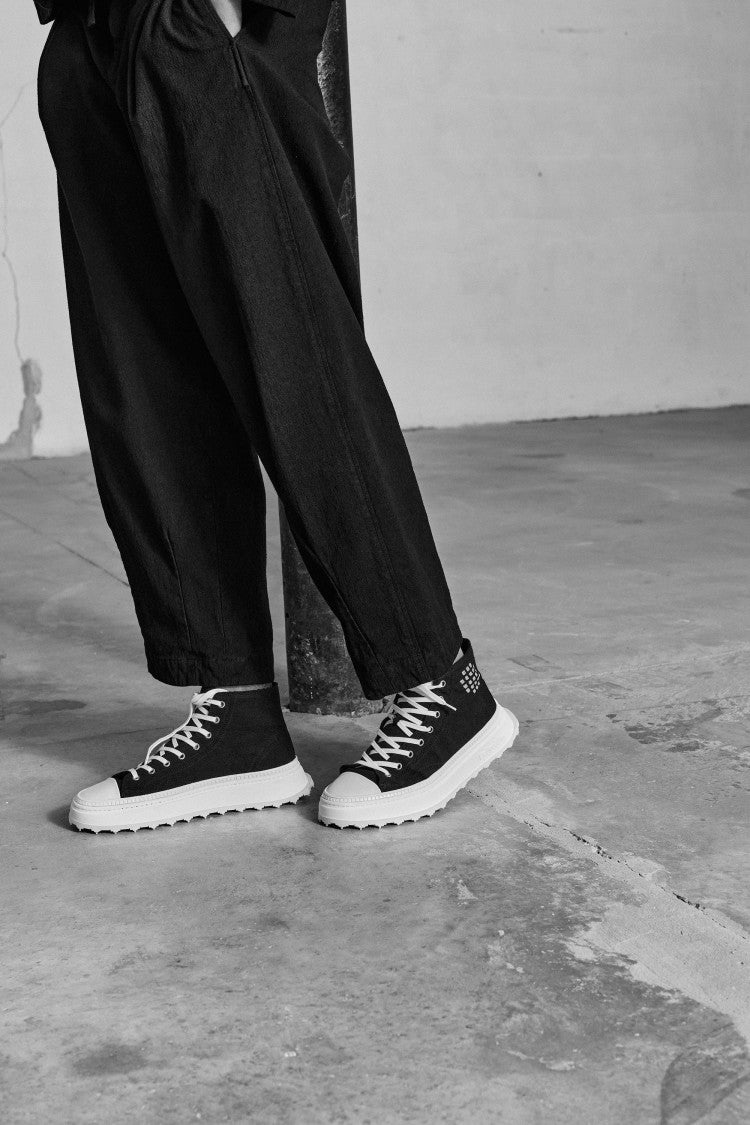 Japanese Balloon Cut Sneakers with Pleated Detailing