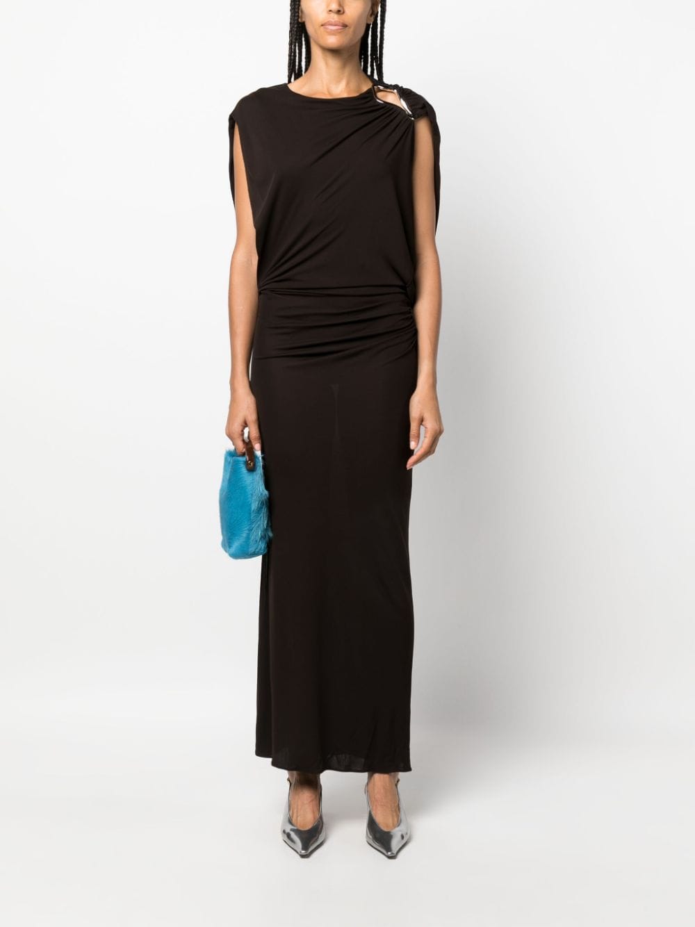 Coffee Brown Jersey Maxi Dress