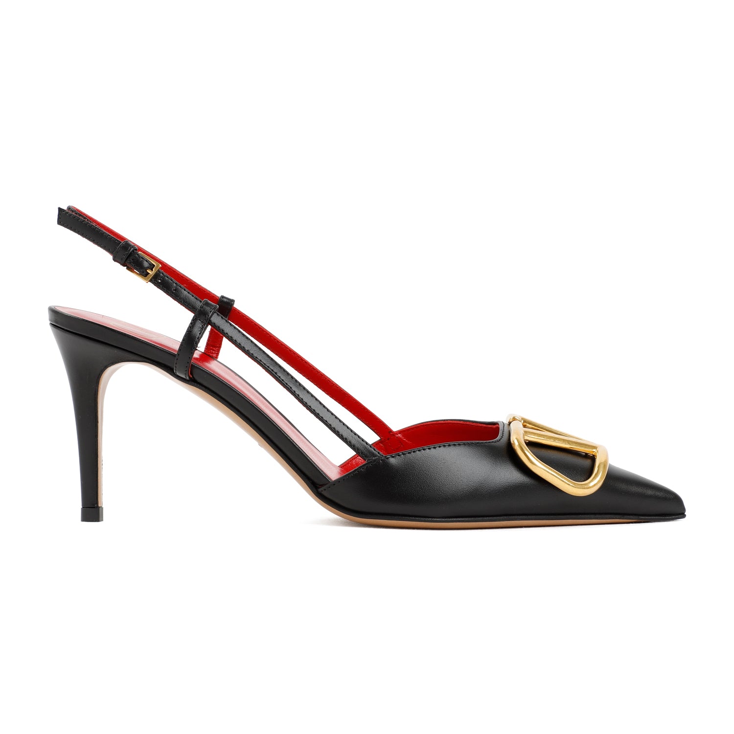 Slingback Mules in Black Leather