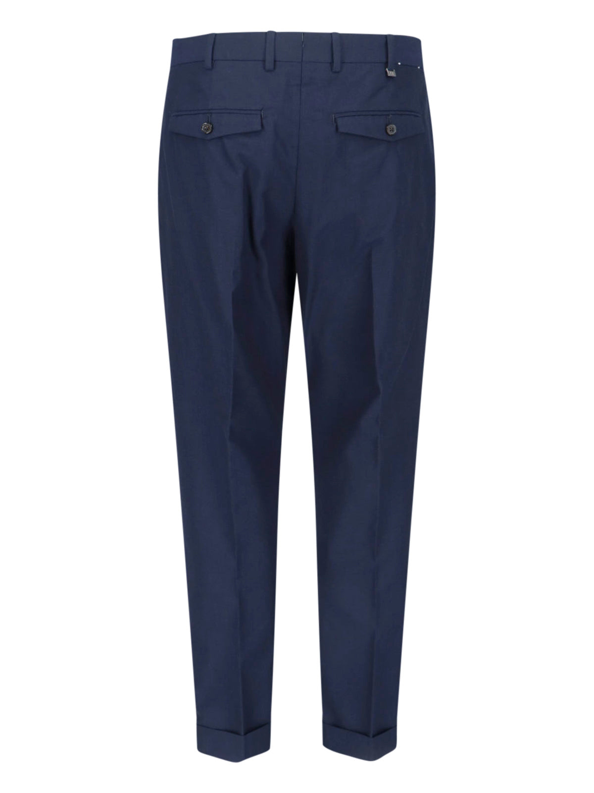 Blue Tailored Pleated Virgin Wool Trousers