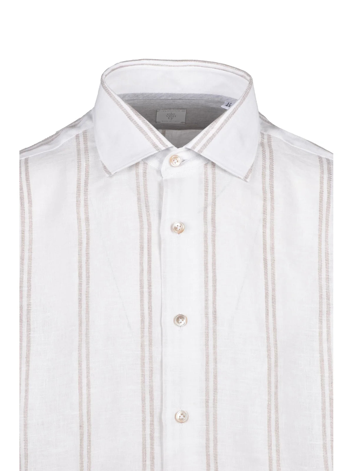 White Beige Linen Gauzed Shirt