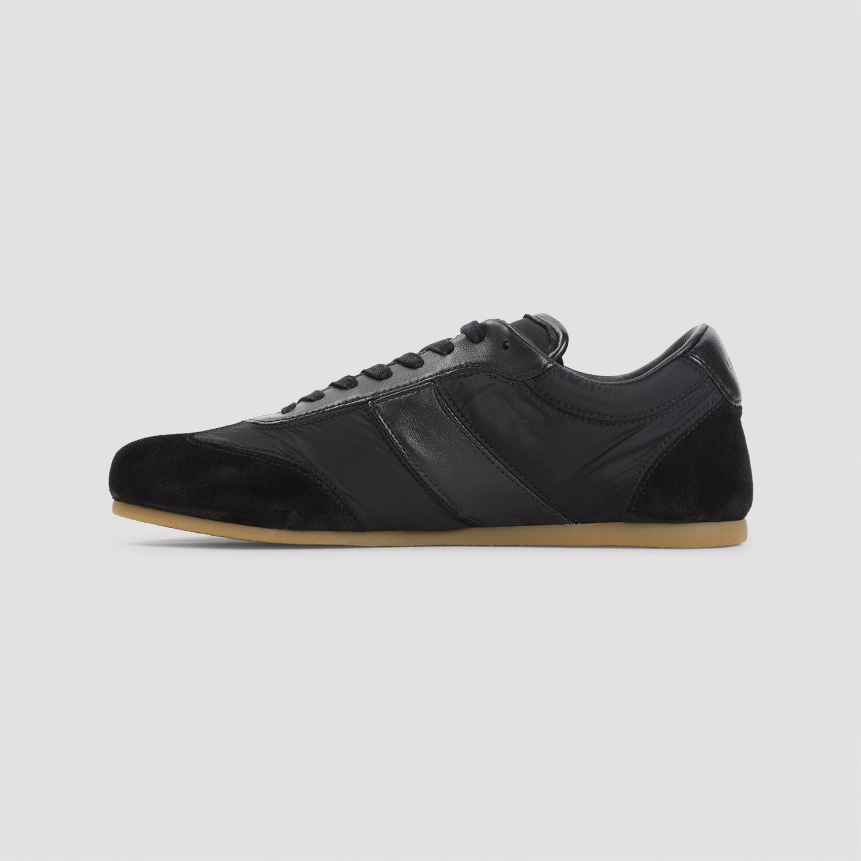 Low-Profile Sneakers With Smooth Leather And Textured Panels