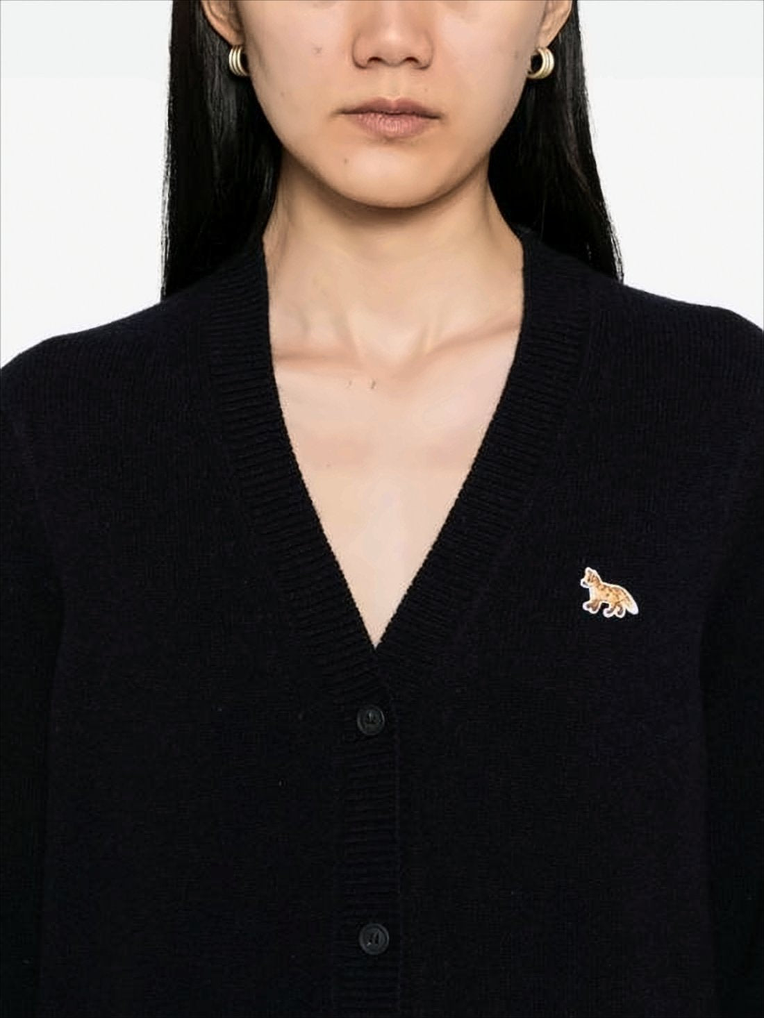 Boxy Black Wool Cardigan