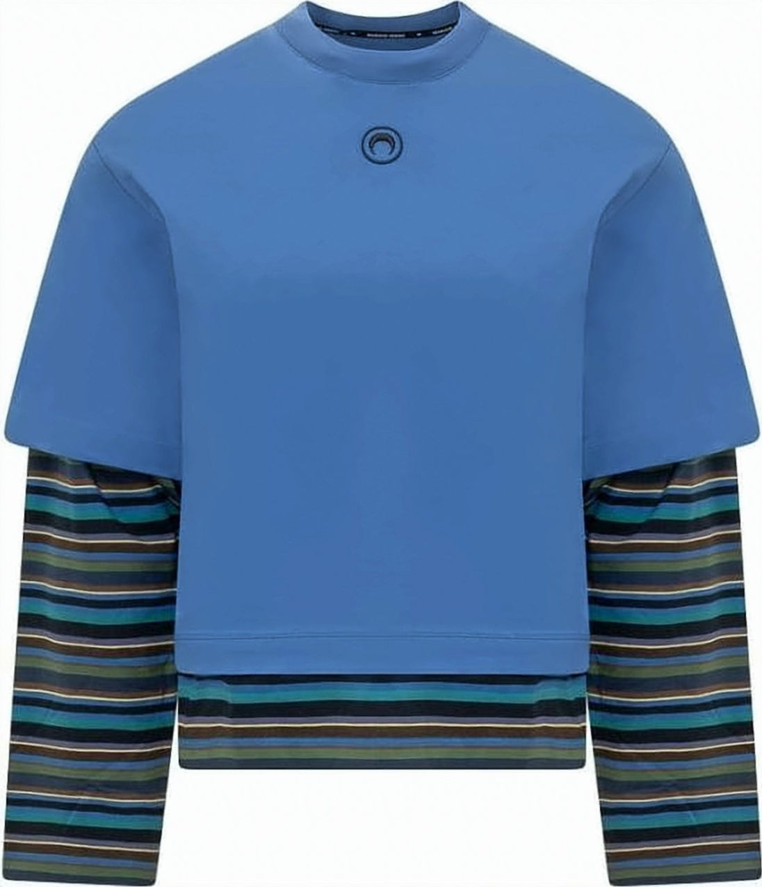 Layered Long-Sleeve T-Shirt with Striped Design