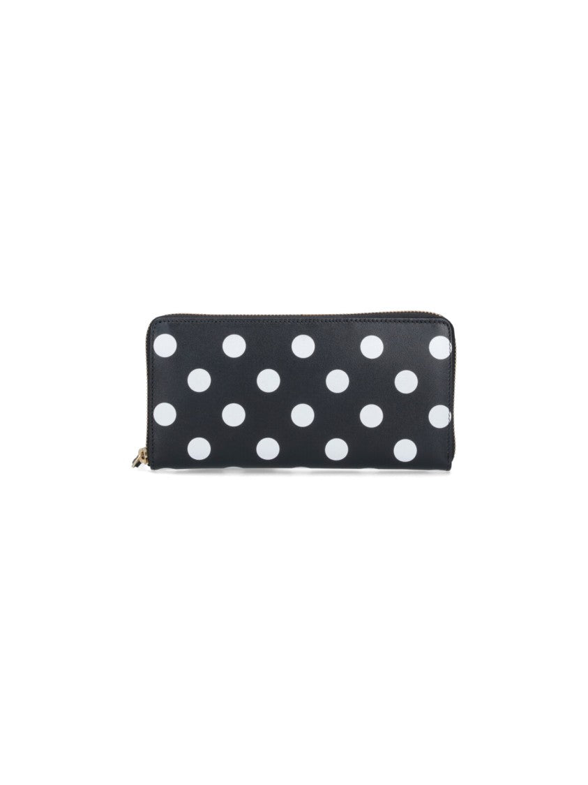 Polka Dot Zip Wallet – Black