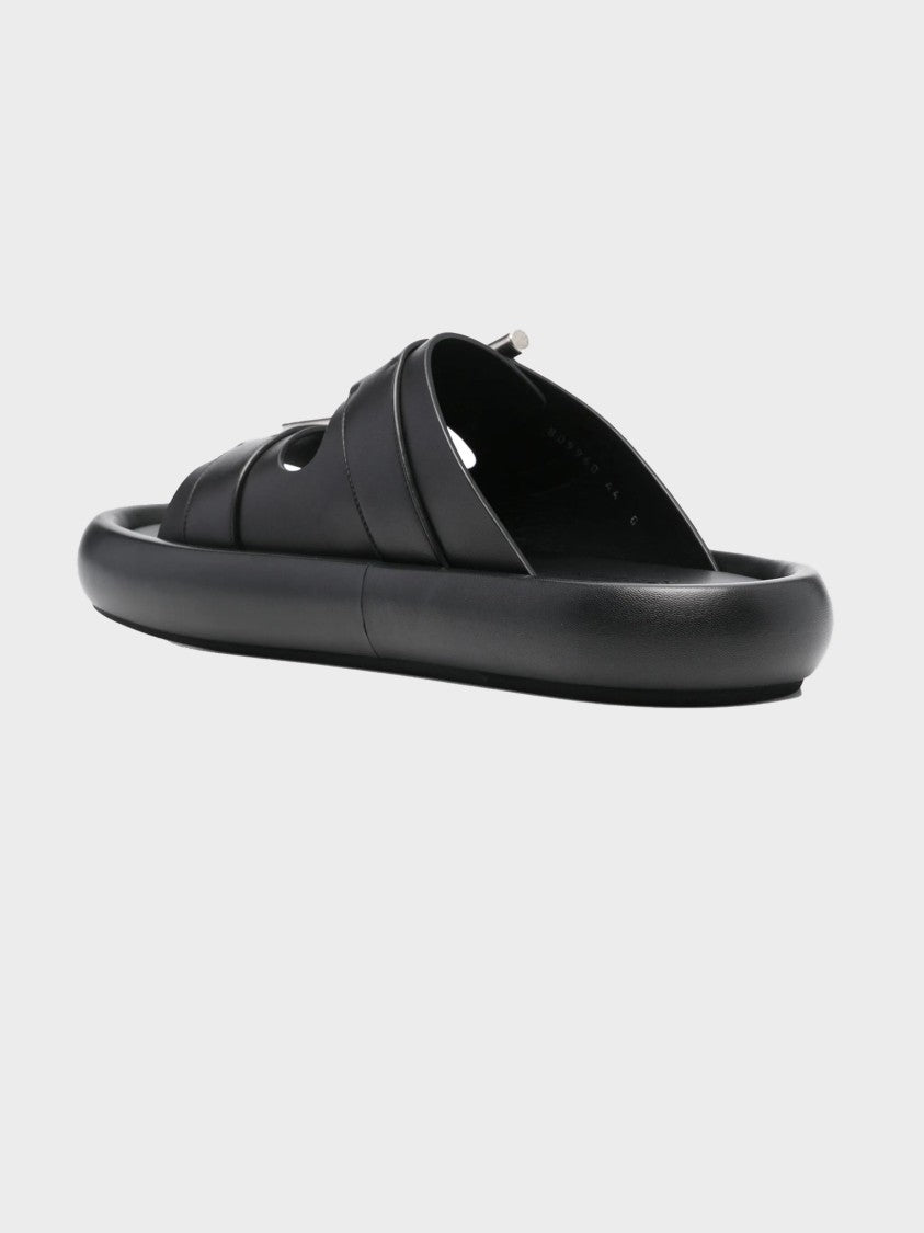 Black Sandals With Bold Buckles