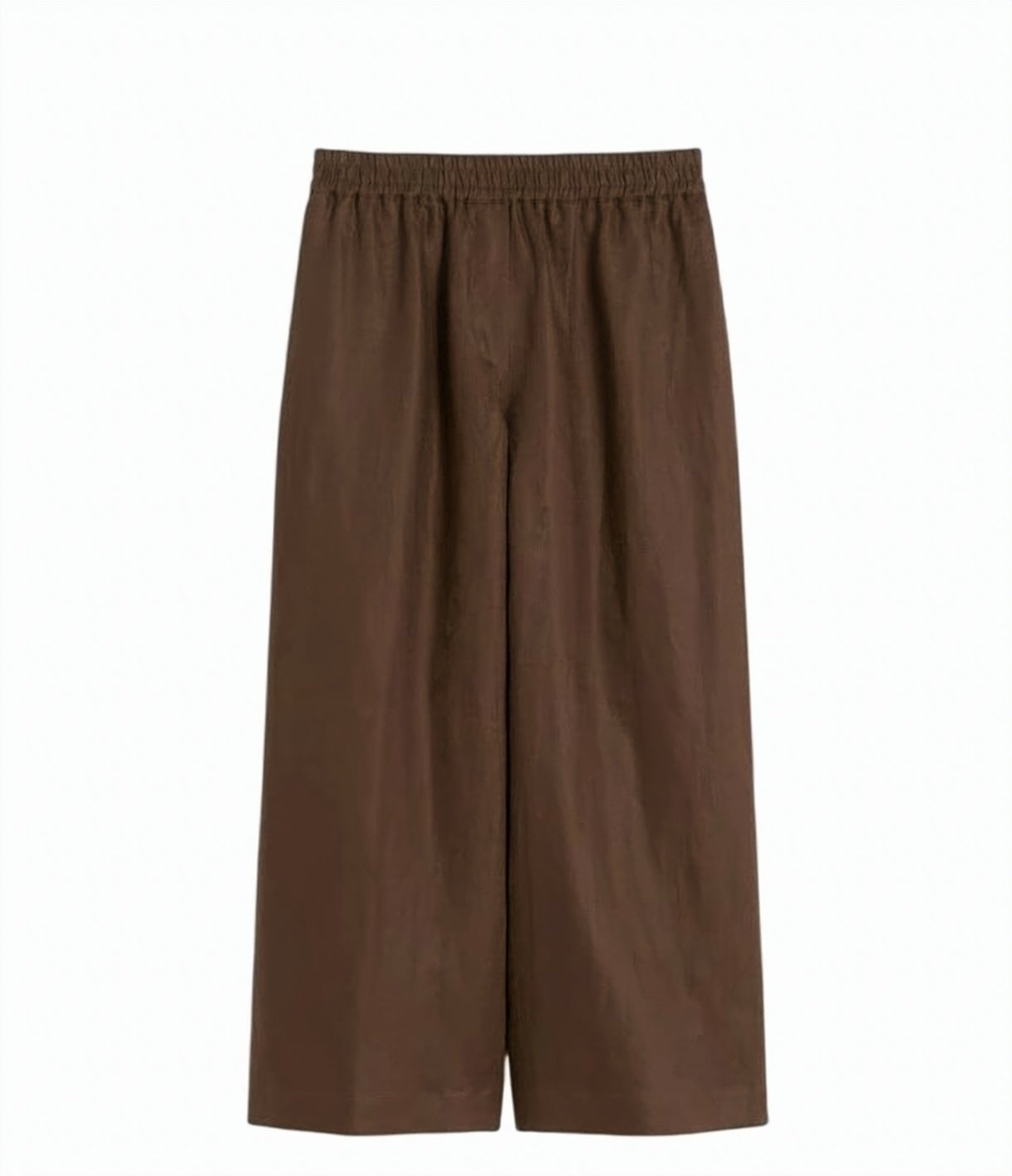 Pure Linen Elastic Waist Wide Trousers