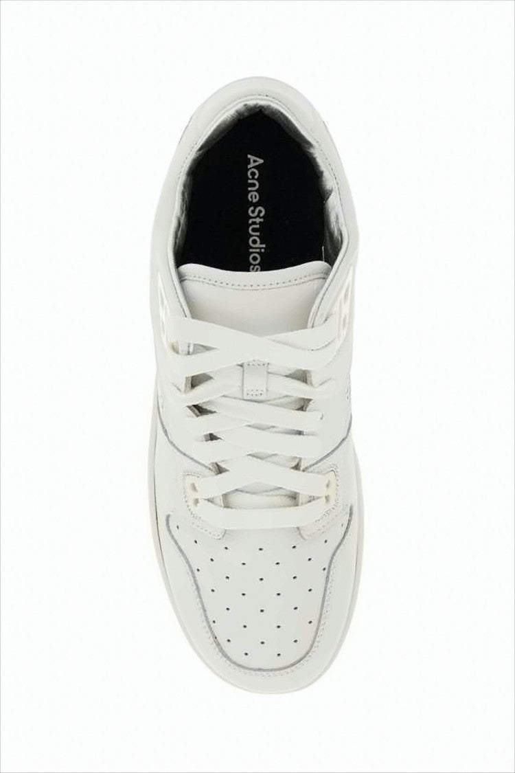 Low-Top Sneakers With Smooth Leather Upper And Perforated Detailing