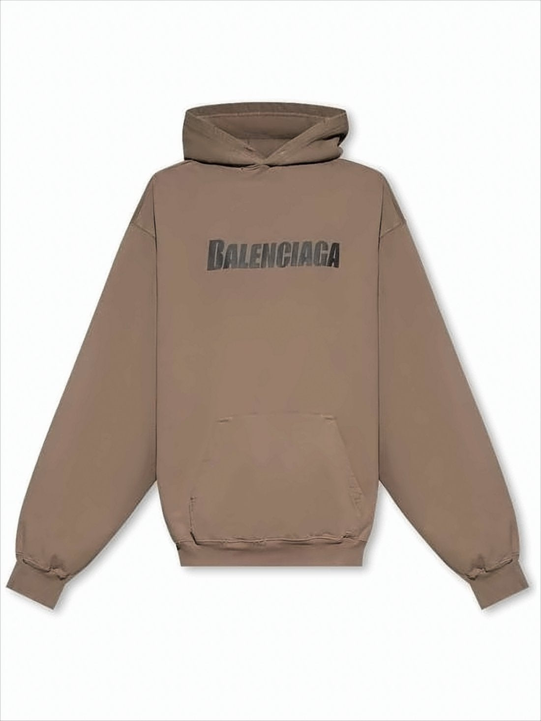 Relaxed Oversized Brown Hoodie with Bold Logo