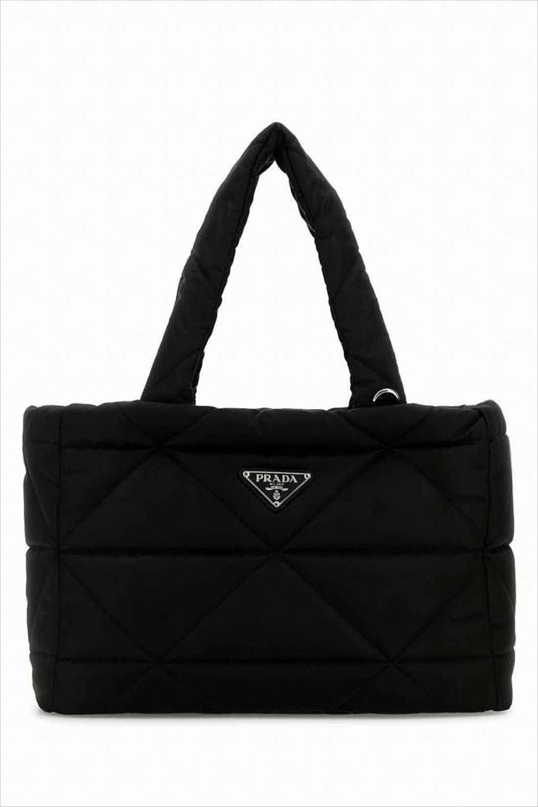 Rectangular Quilted Tote Bag With Padded Texture