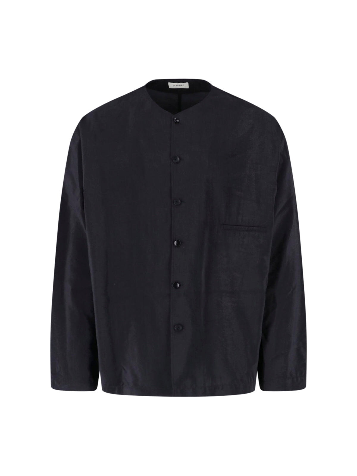 Black Silk Blend Round Neck Shirt