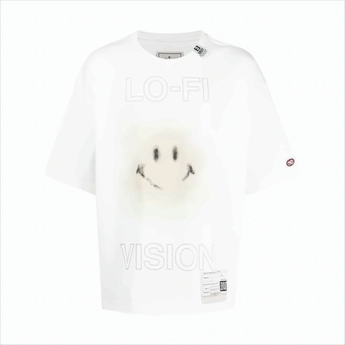 Oversized Short-Sleeve T-Shirt With Playful Smiley Face Graphic