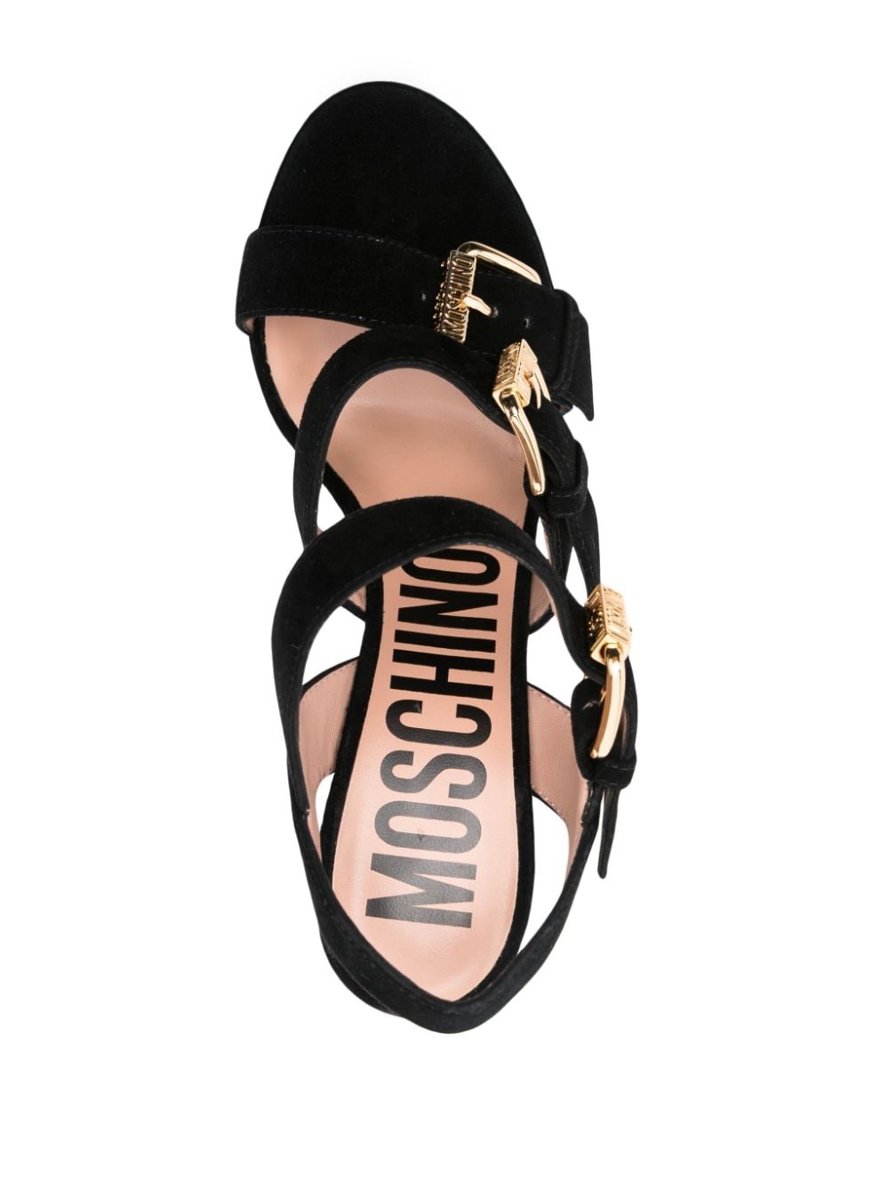 Black Calf Suede Platform Sandals