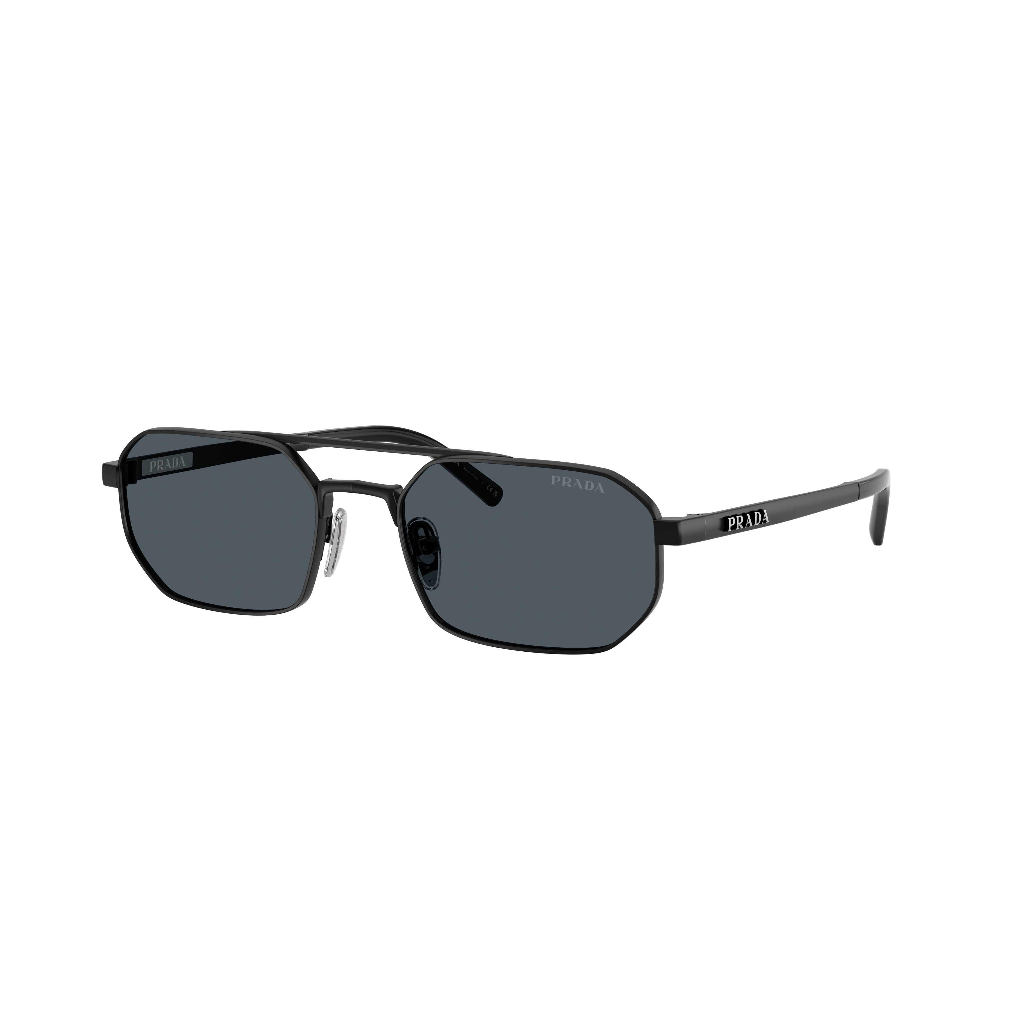 Geometric Black Metal Frame Sunglasses